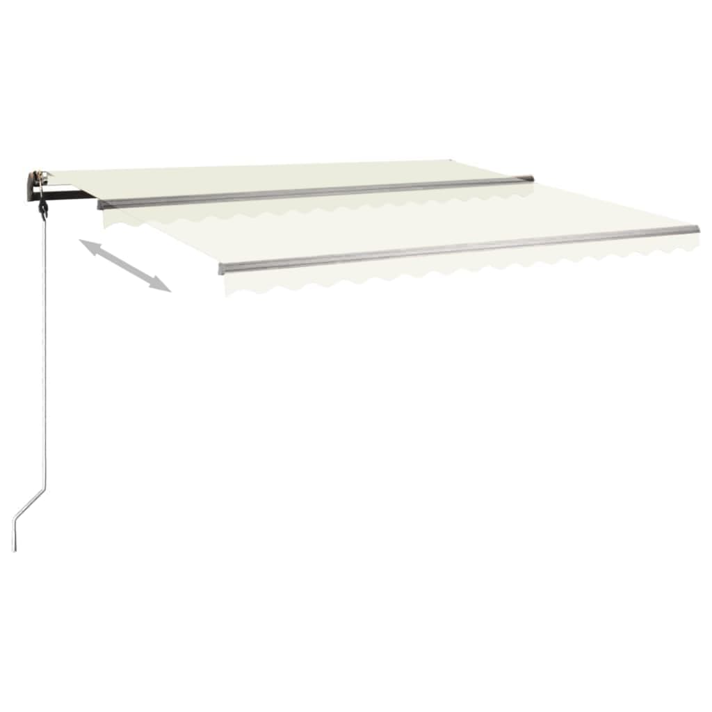 VidaXL Manuell ausziehbare Markise mit Stangen 4x3,5 m cremefarben