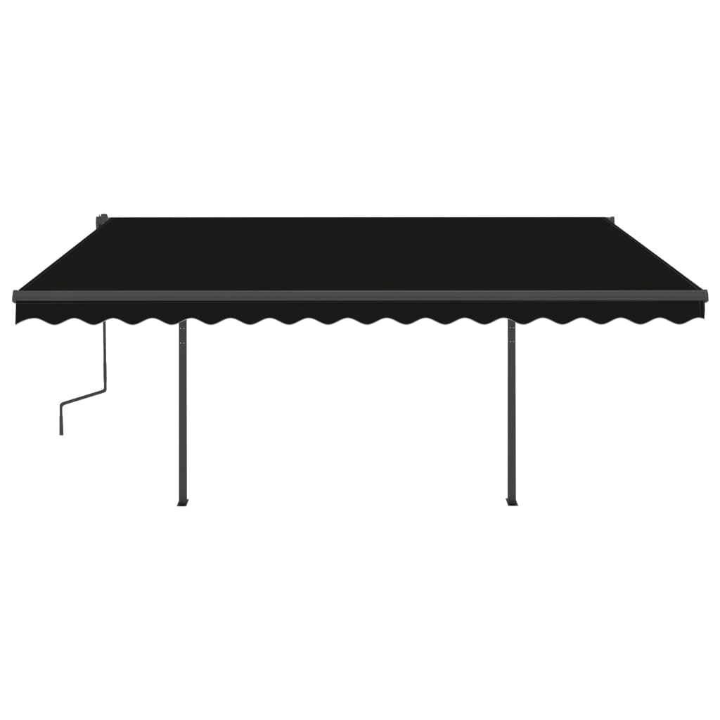 VidaXL Markise mit Stangen manuell ausziehbar 4,5 x 3,5 m, Farbe Anthrazit