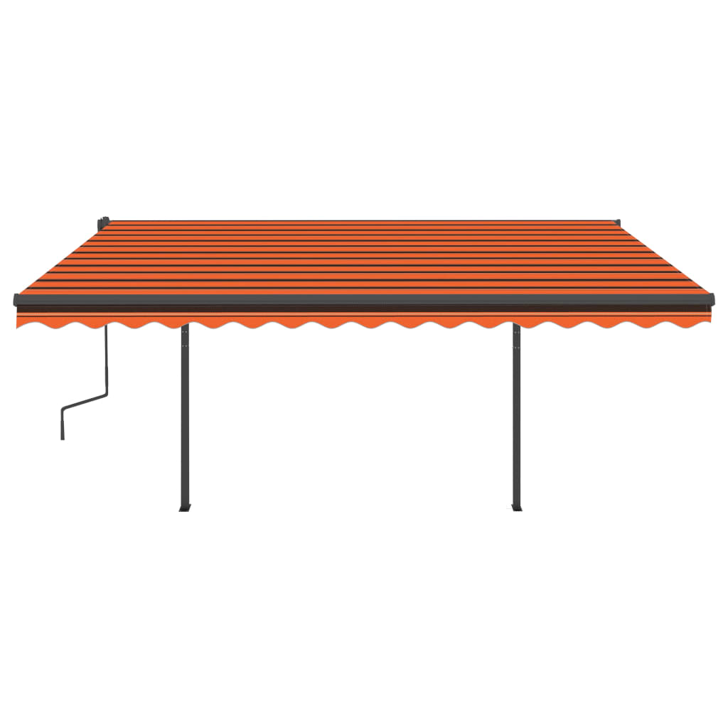 VidaXL Markise mit Stangen manuell ausziehbar 4,5x3,5m Orange und Braun
