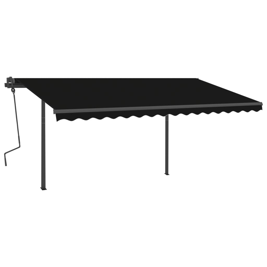 VidaXL Manuell ausziehbare Markise mit LED 5x3,5 m Anthrazit