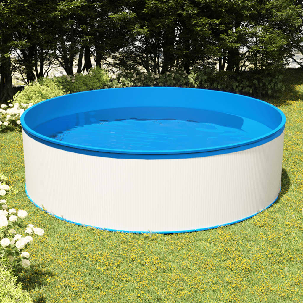 Vidaxl Splasher -Pool mit hängendem Skimmer und Pumpe 350x90 cm weiß