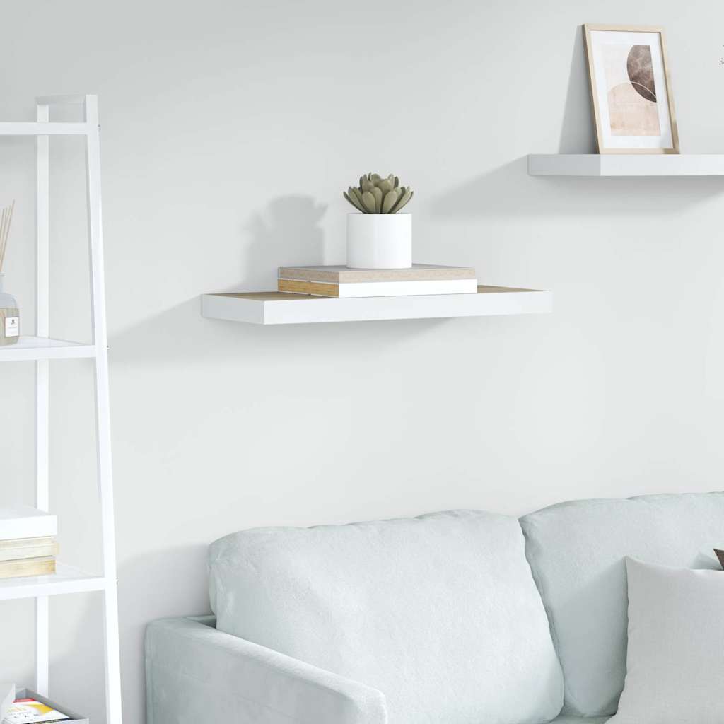 Vidaxl wandschap zwevend 60x23,5x3,8 cm mdf eikenkleurig en wit