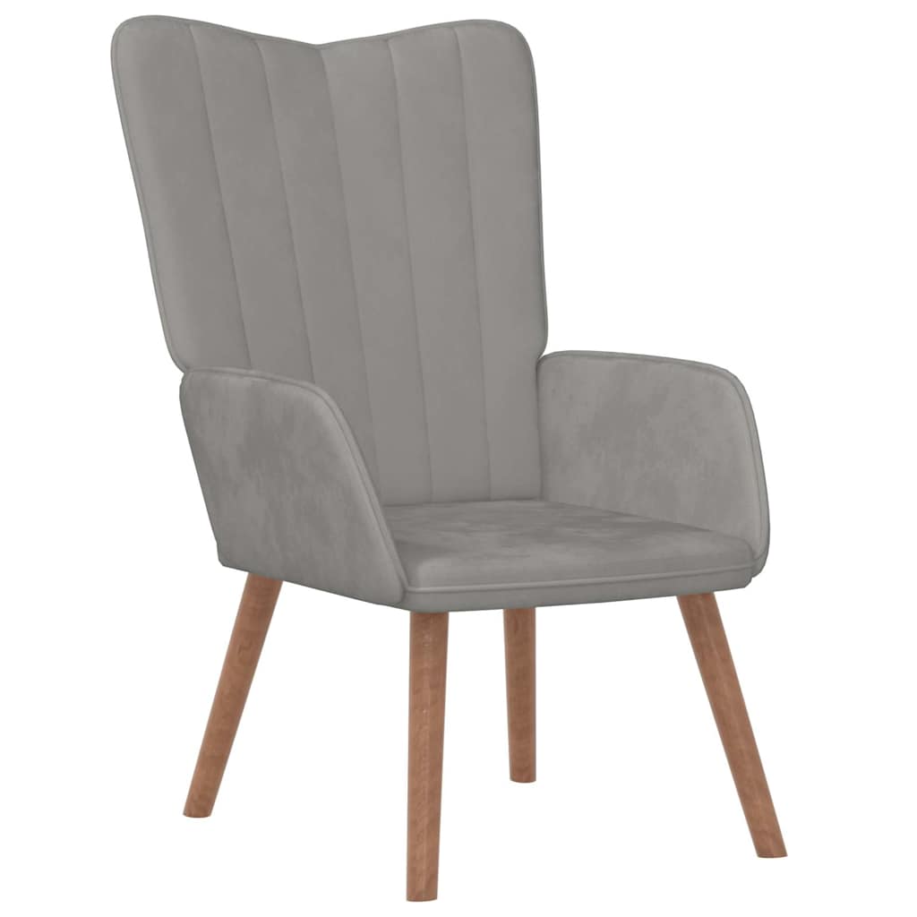 Vidaxl relaxstoel fluweel lichtgrijs