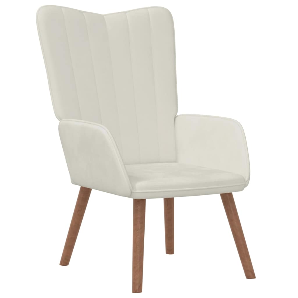 Vidaxl relaxstoel fluweel crèmewit