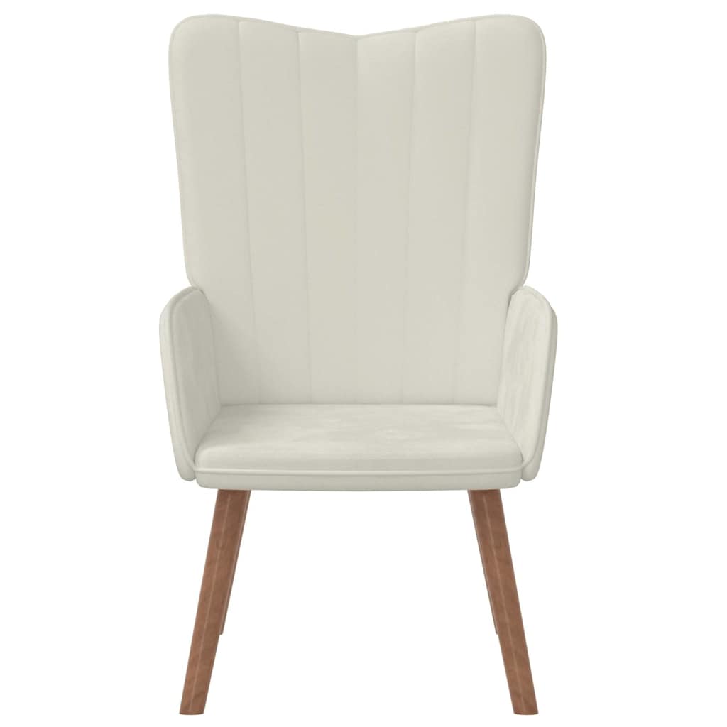Vidaxl relaxstoel fluweel crèmewit