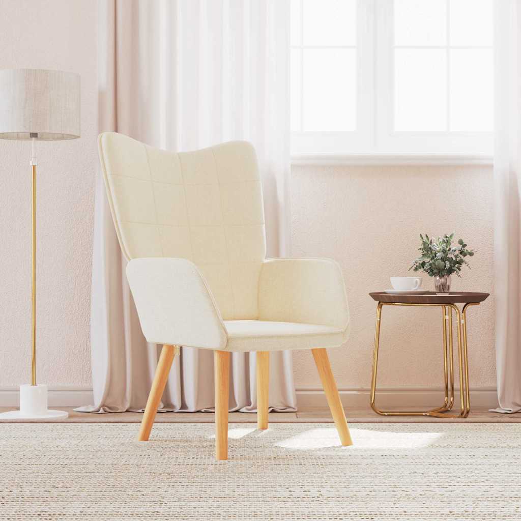 Vidaxl relaxstoel stof crèmekleurig