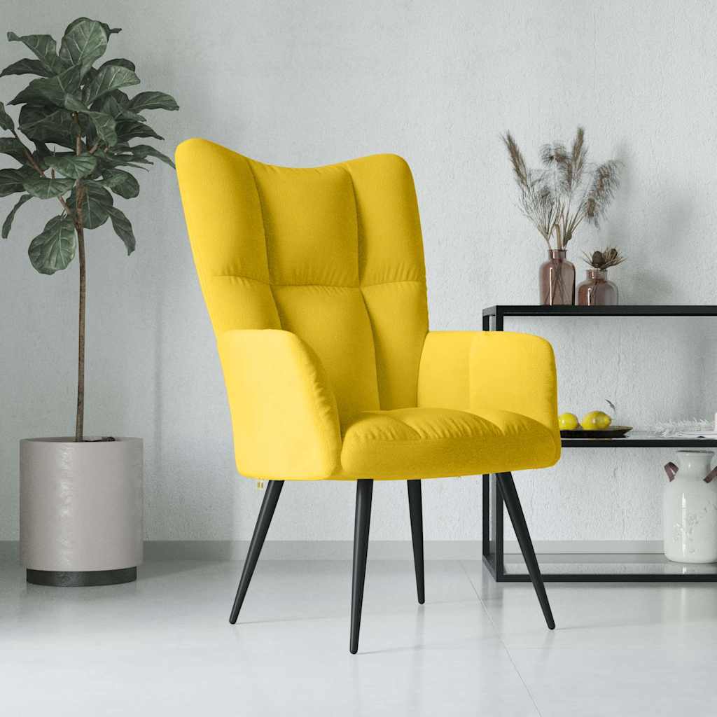 Vidaxl relaxstoel fluweel mosterdgeel
