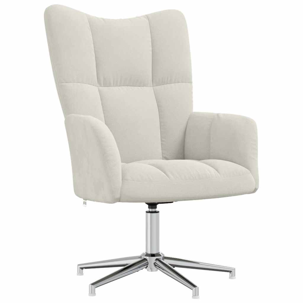 Vidaxl relaxstoel fluweel crèmewit