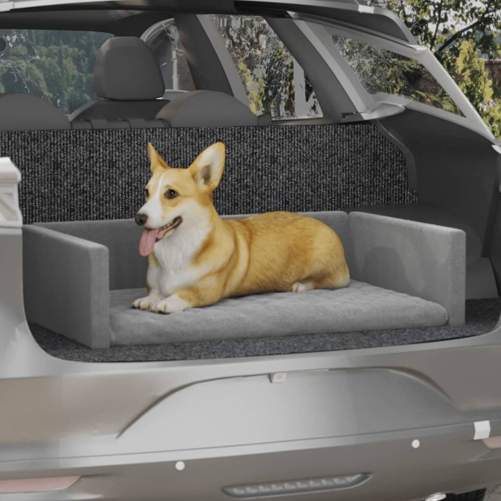 Vidaxl Car Hundekorb Leinen Look 110x70 cm hellgrau