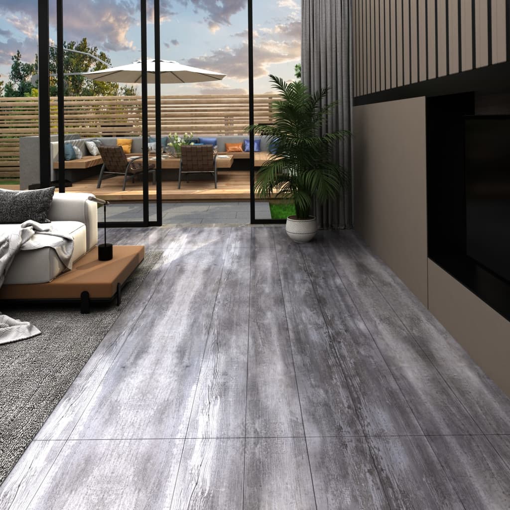 Vidaxx Bodendielen selbstklebend 5,21 m² 2 mm PVC matt Holzgrau
