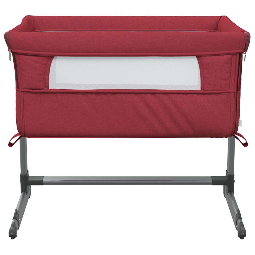 Vidaxl babybox met matras linnen rood
