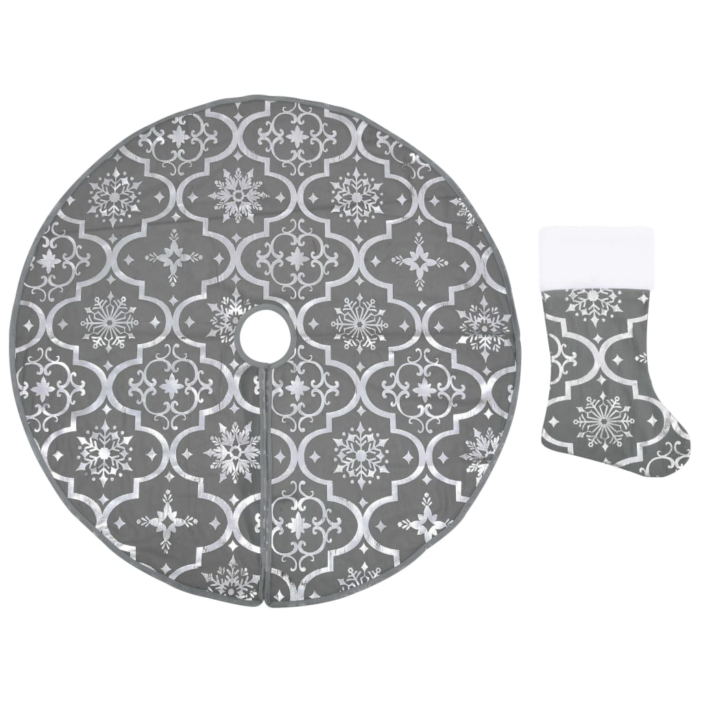 VidaXL Weihnachtsbaumrock Luxus mit Socke 150 cm Stoff Grau