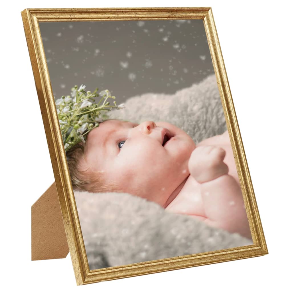 VIDAXL -Fotorahmen 10 PCs für Tabelle 13x18 cm MDF Gold gefärbt