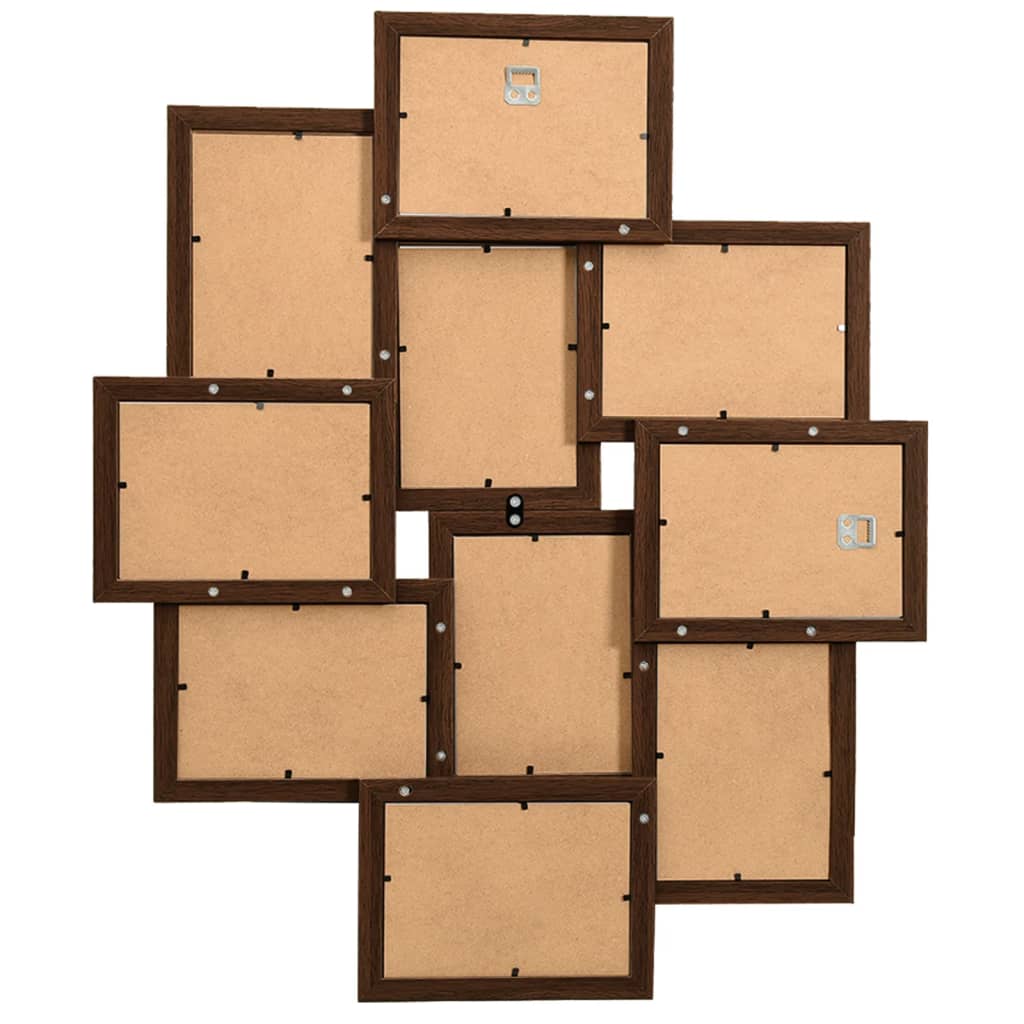 VIDAXL -Fotorahmen für 10x (10x15 cm) Foto MDF Dark Bruin