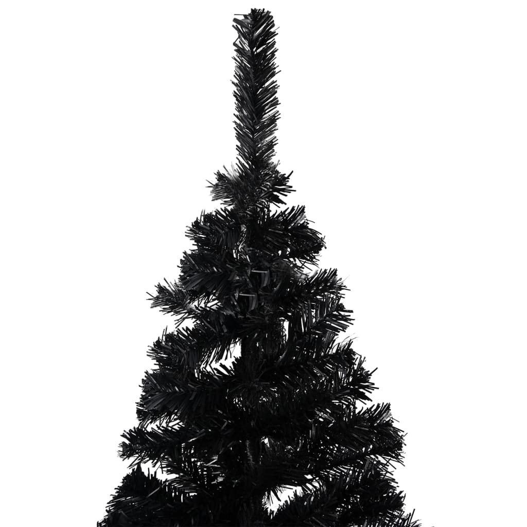 Vidaxl Kunstkerstboom mit Beleuchtung und Weihnachtskugeln 120 cm PVC Schwarz