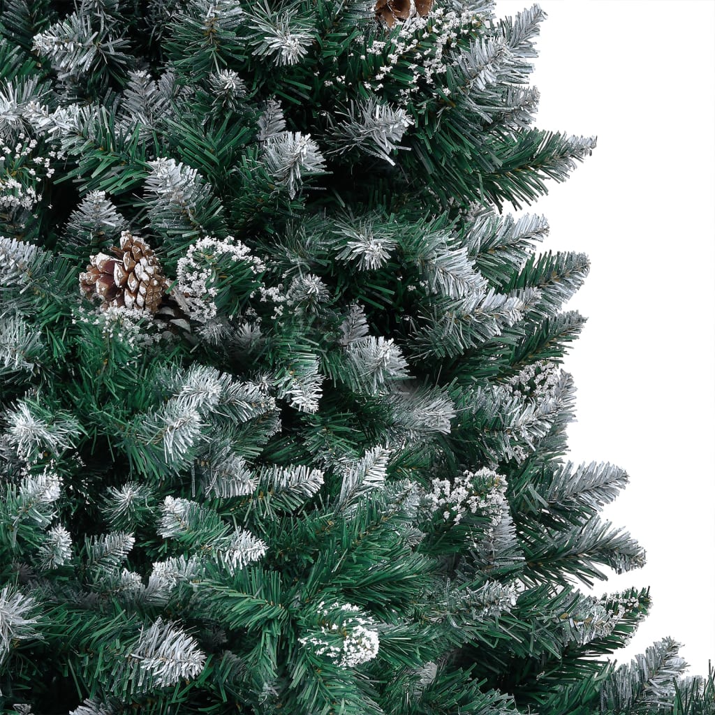 VIDAXL KUNSTKERSTBOOM mit Lichtheiligbällen Kiefernkegel 180 cm