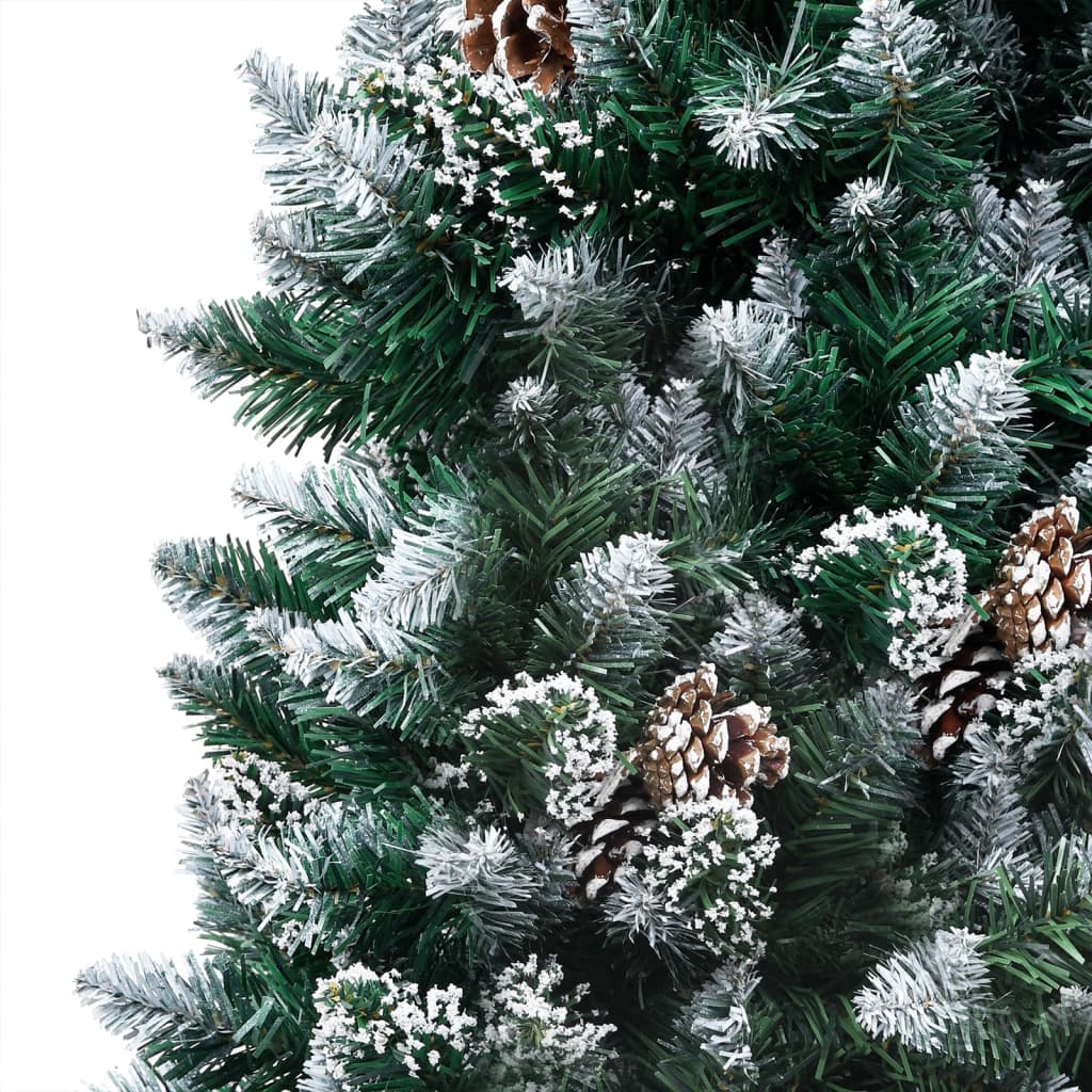VIDAXL KUNSTKERSTBOOM mit Leuchten Weihnachtsbällchen Kiefernkegel 210 cm
