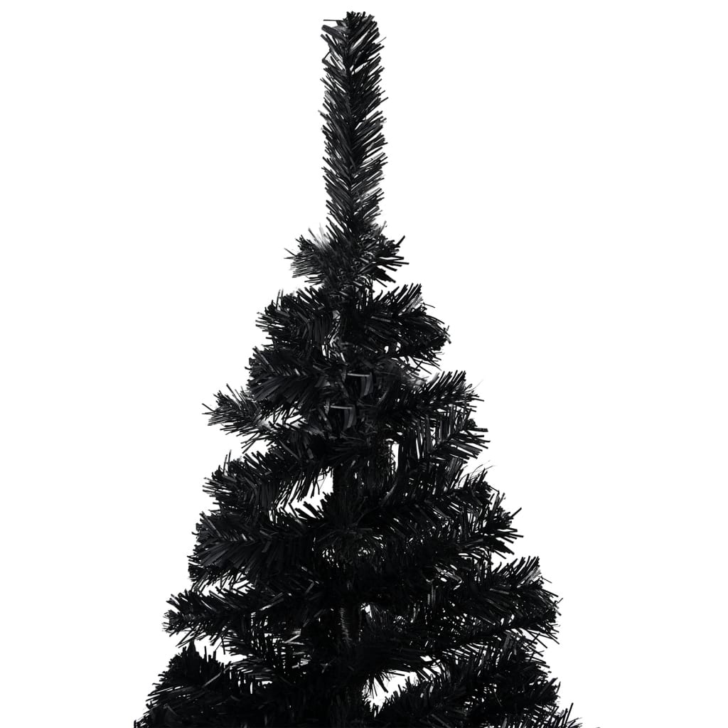 Vidaxl Kunstkerstboom mit Beleuchtung und Weihnachtskugeln 150 cm PVC Schwarz