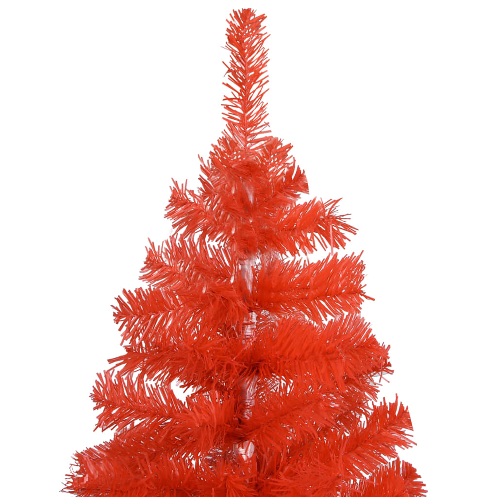 Vidaxl Kunstkerstboom mit Beleuchtung und Weihnachtsbällen 150 cm PVC rot