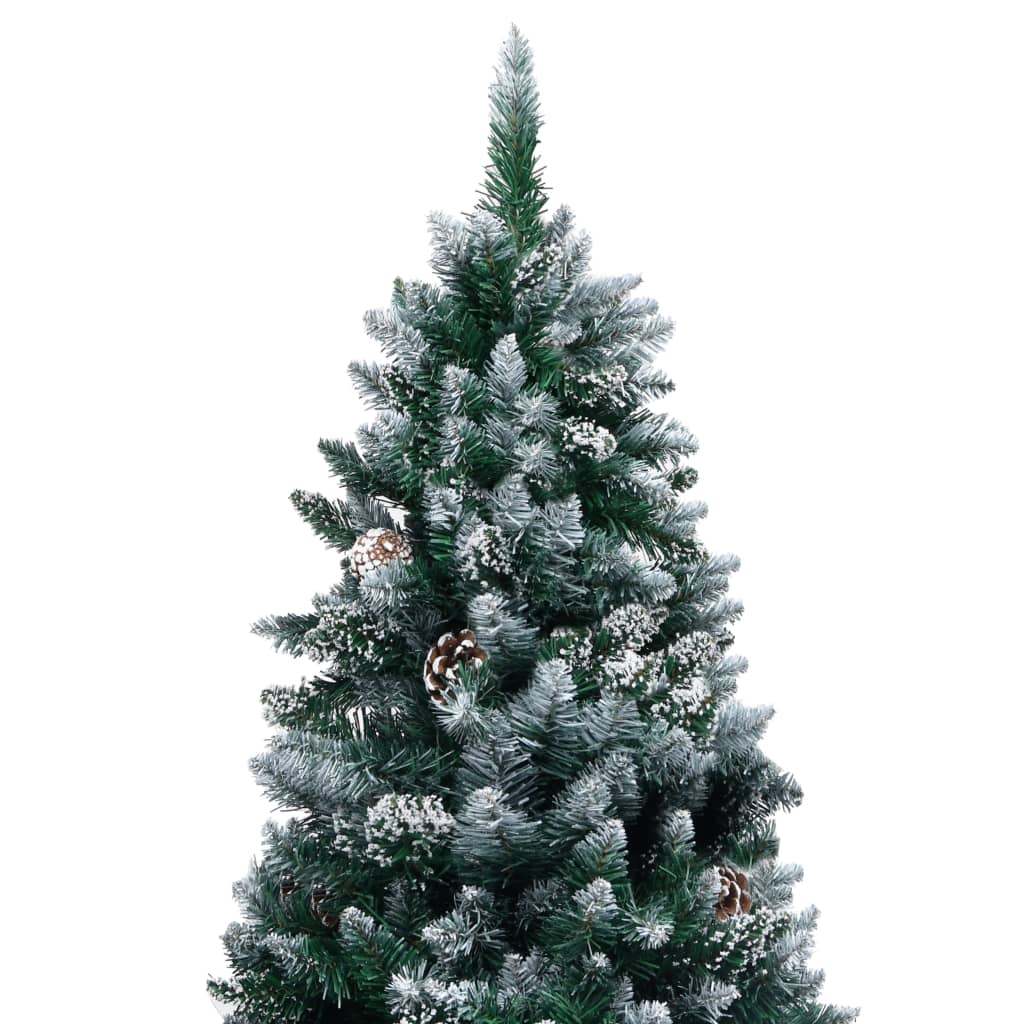 VIDAXL KUNSTKERSTBOOM mit Leuchten Weihnachtsbällchen Kiefernkegel 210 cm