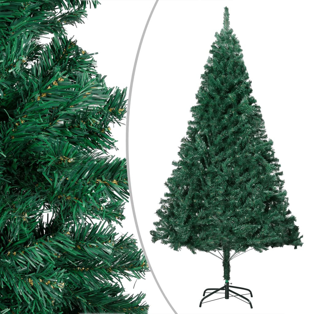 Vidaxl Kunstkerstboom mit Beleuchtung und Weihnachtskugeln 180 cm PVC Grün