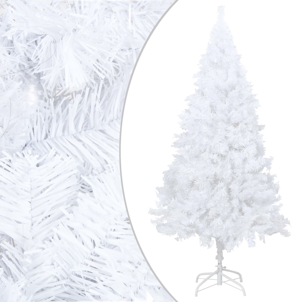Vidaxl Kunstkerstboom mit Beleuchtung und Weihnachtskugeln 180 cm PVC Weiß