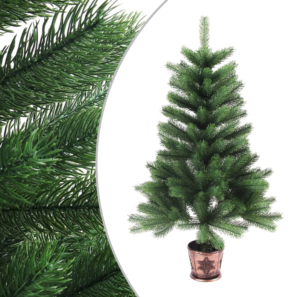 Vidaxl Kunstkerstboom mit Beleuchtung und Weihnachtsbällen 90 cm Grün