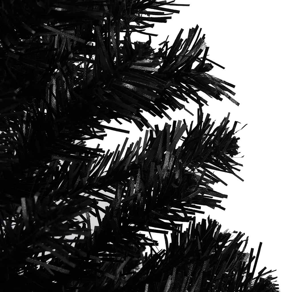Vidaxl Kunstkerstboom mit Beleuchtung und Weihnachtskugeln 120 cm PVC Schwarz