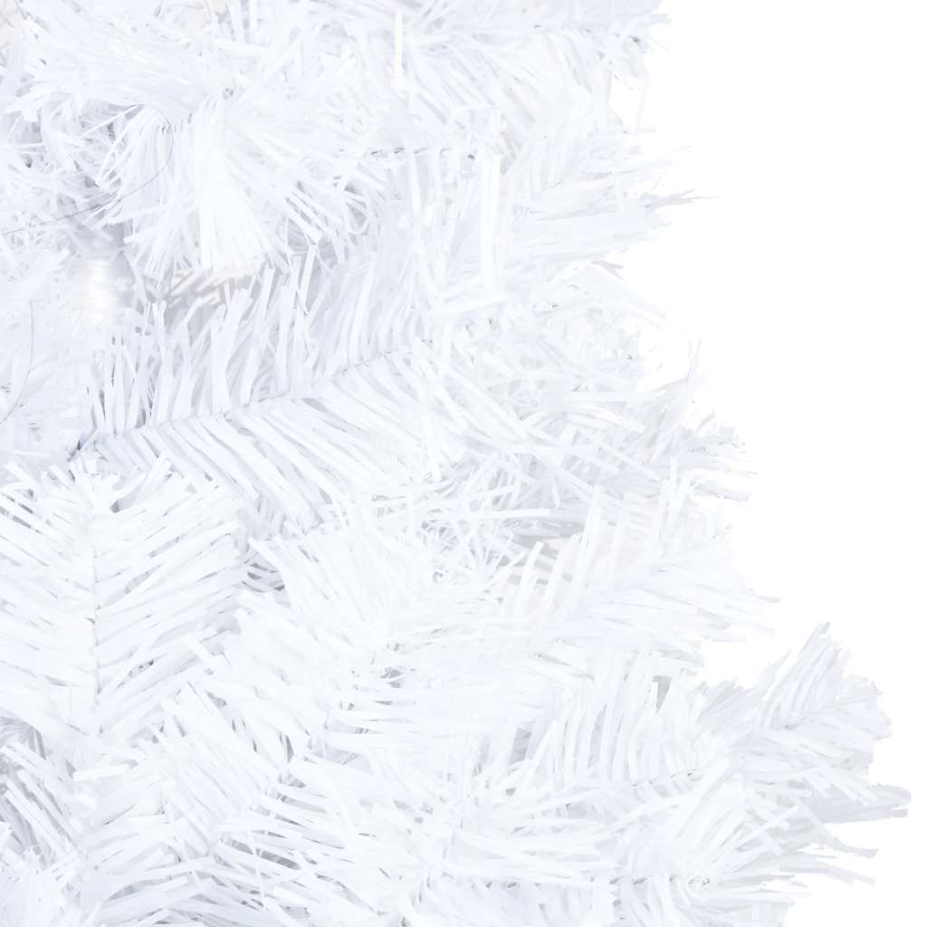Vidaxl Kunstkerstboom mit Beleuchtung und Weihnachtskugeln 150 cm PVC Weiß