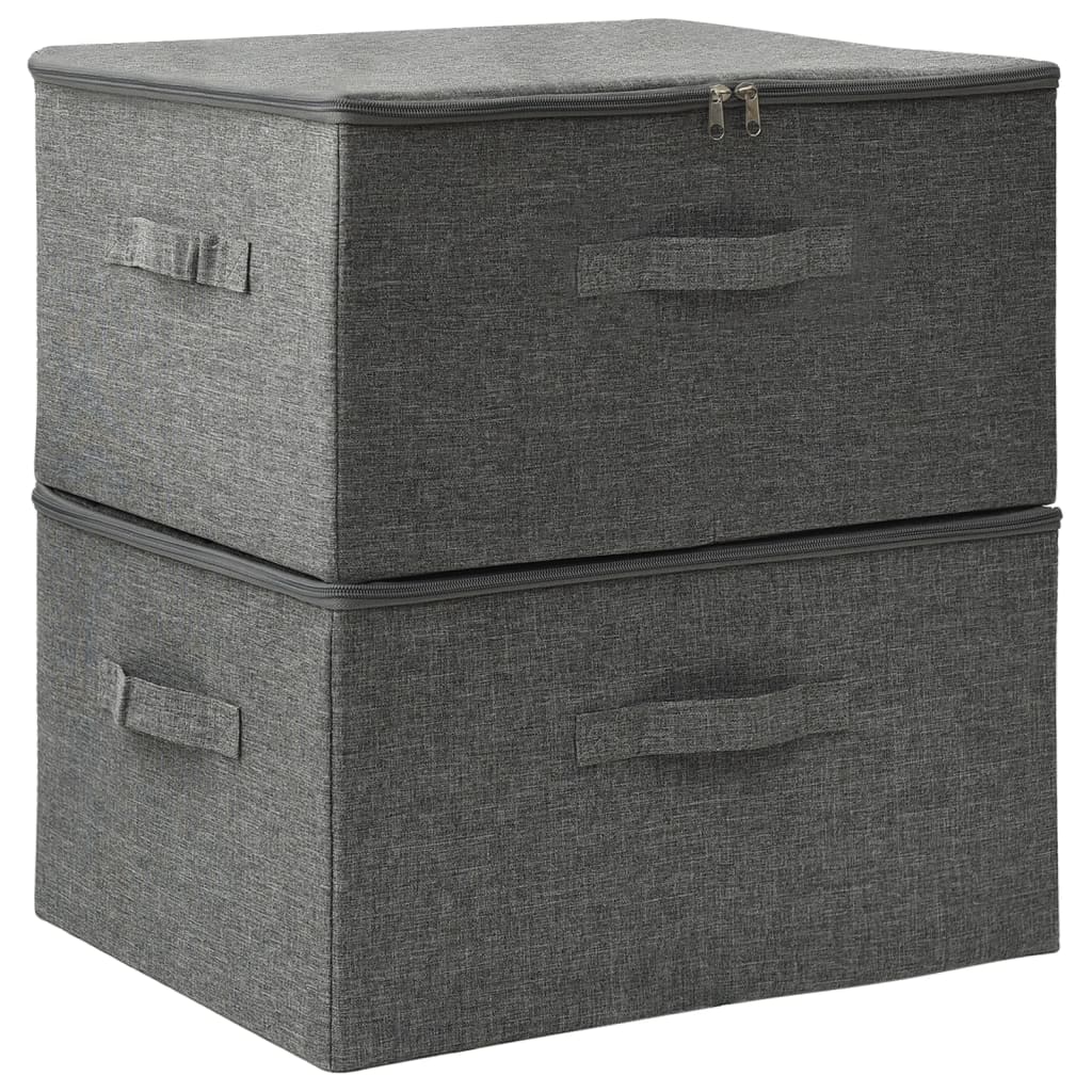 VIDAXL -Speicherboxen 2 PCs 43x34x23 cm Stoffanthrazit -verkleidet