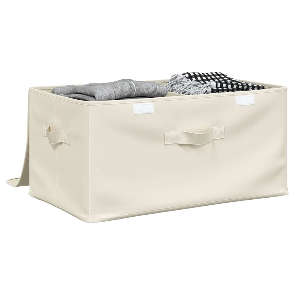 VIDAXL -Speicherboxen 2 PCs 43x34x23 cm Stoffcreme -gelöscht