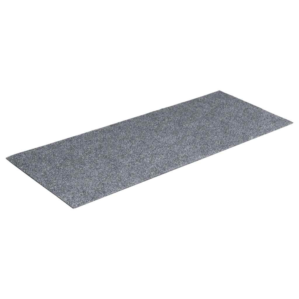 Vidaxl Treppenmatten selbstadhäsiv 15 Teile 60x25 cm hellgrau rechteckig