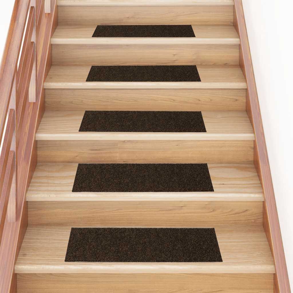Vidaxl Treppenmatten selbstadhäsiv 15 Teile 76x20 cm braun rechteckig