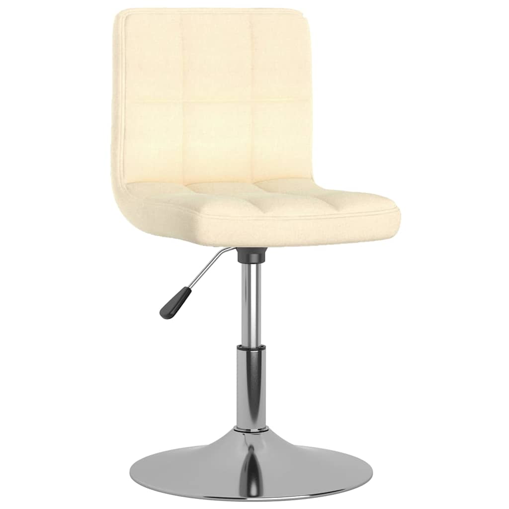 Vidaxl eetkamerstoelen 2 st draaibaar stof crèmekleurig