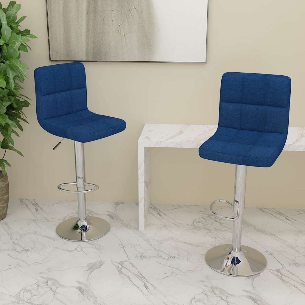 Vidaxl barkrukken 2 st stof blauw