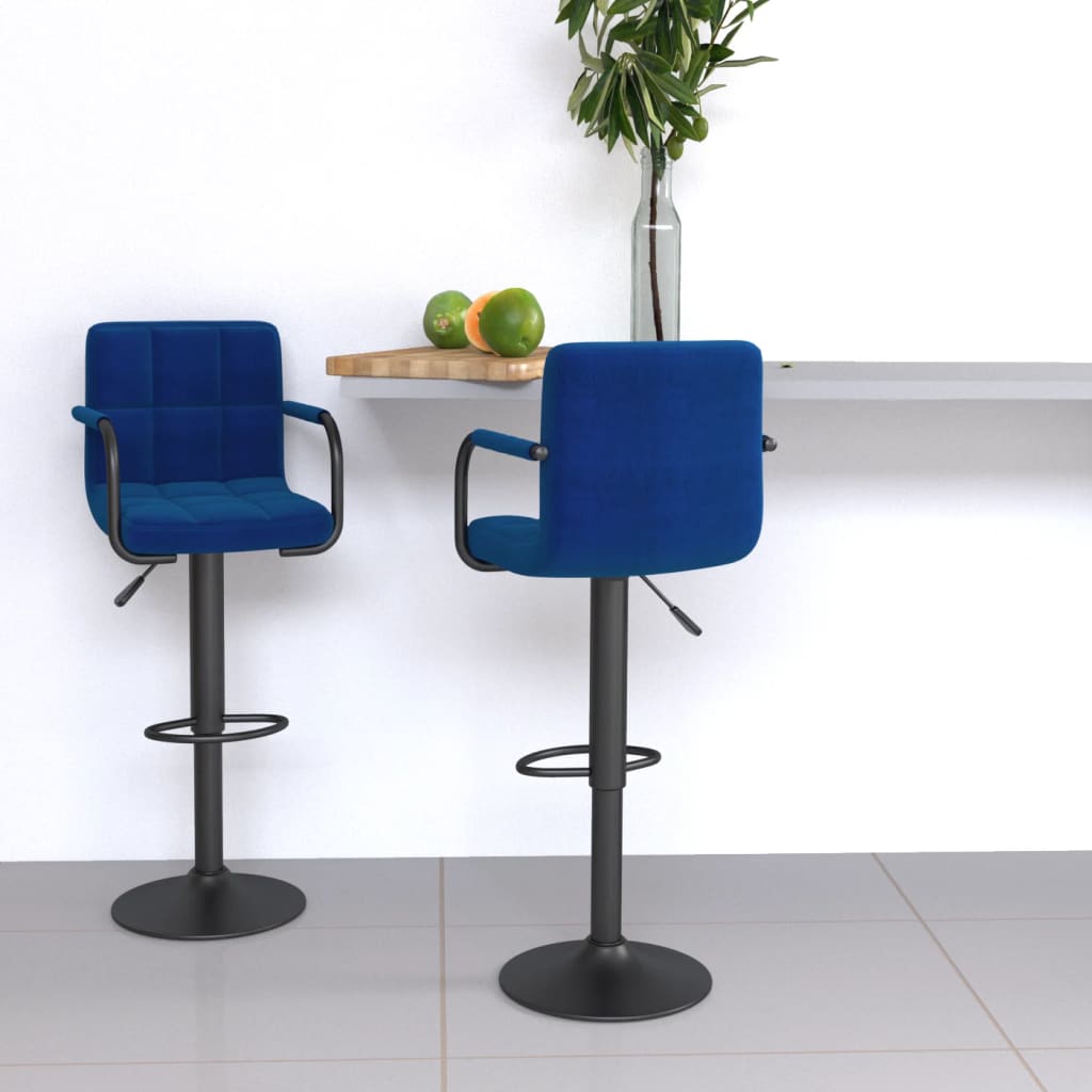 Vidaxl barkrukken 2 st stof blauw