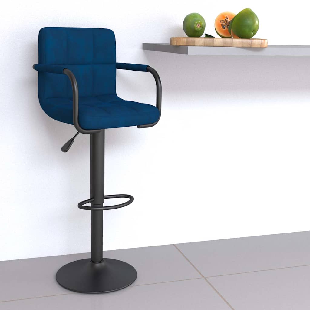 Vidaxl barkruk fluweel blauw