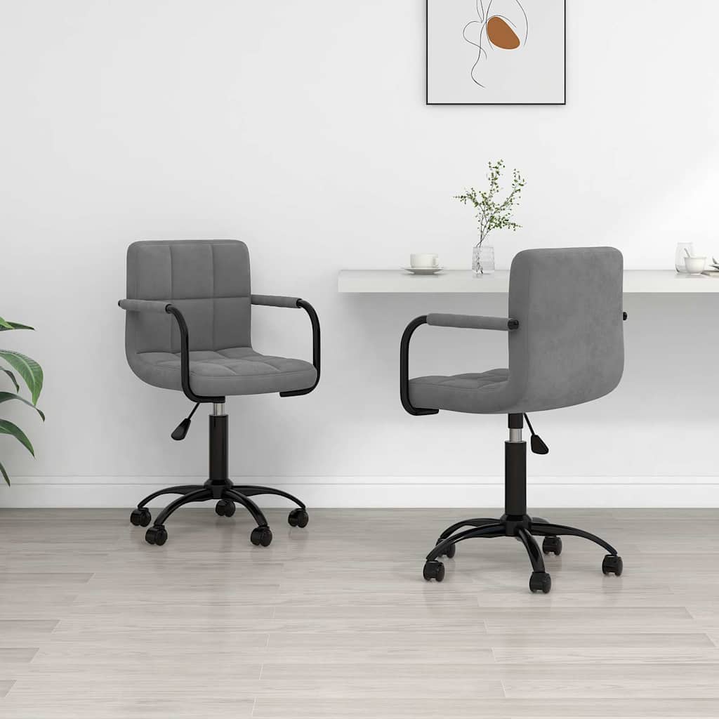 Vidaxl eetkamerstoelen draaibaar 2 st fluweel donkergrijs