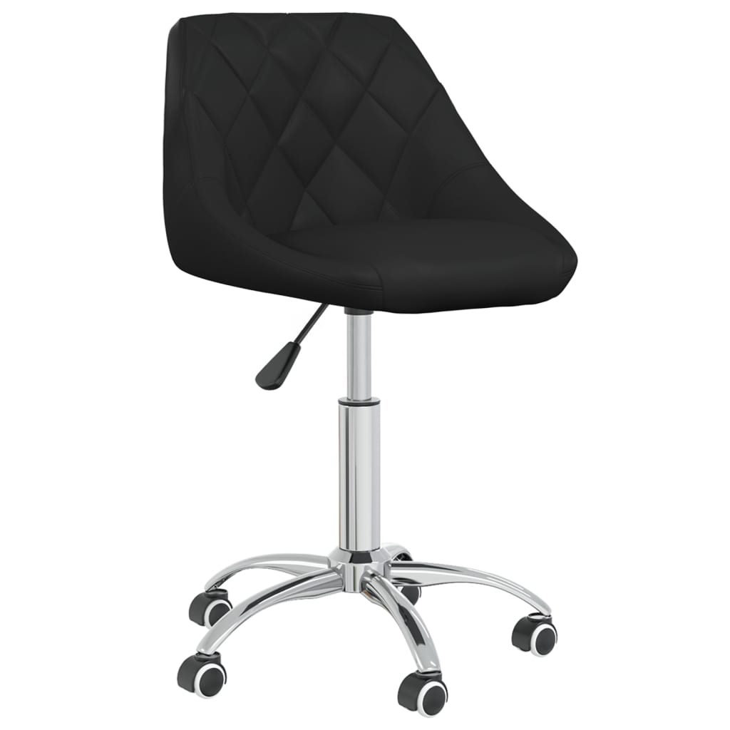 Vidaxl eetkamerstoelen draaibaar 2 st kunstleer zwart