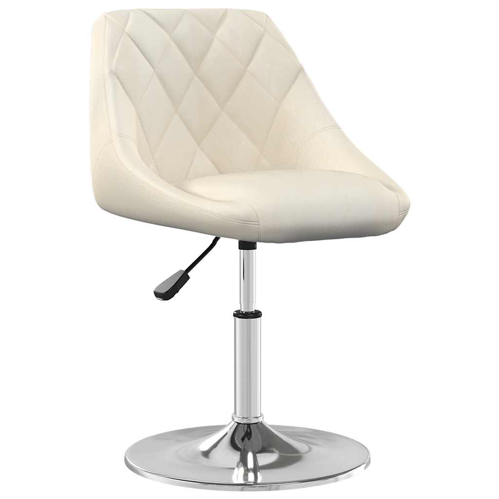 Vidaxl eetkamerstoelen draaibaar 2 st fluweel crèmekleurig
