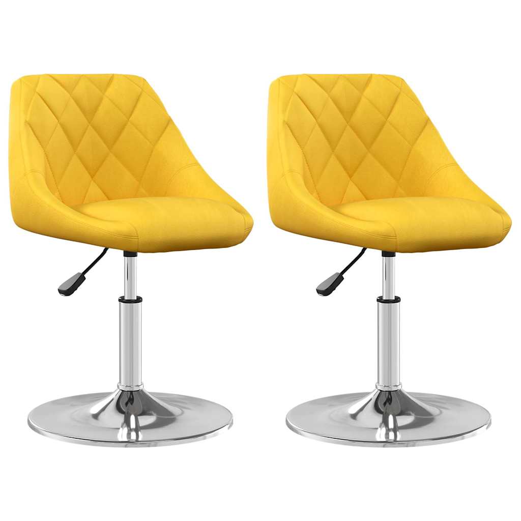 Vidaxl eetkamerstoelen draaibaar 2 st fluweel mosterdgeel