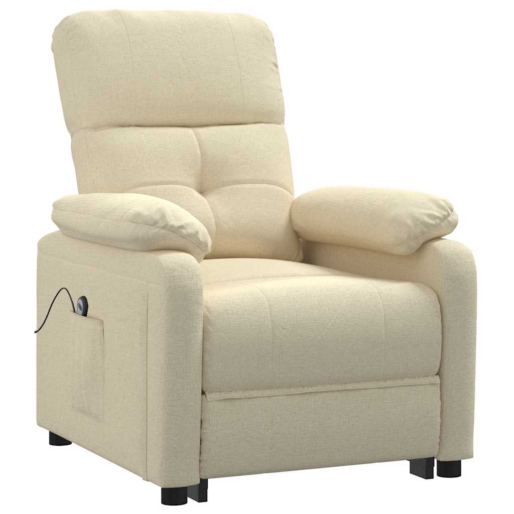 Vidaxl fauteuil verstelbaar elektrisch stof crèmekleurig