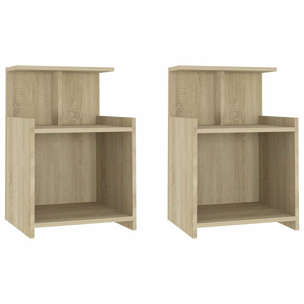 Vidaxl nachtkastjes 2 st 40x35x60 cm bewerkt hout sonoma eikenkleurig