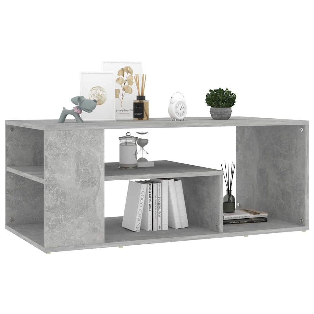 Vidaxl salontafel 100x50x40 cm bewerkt hout betongrijs