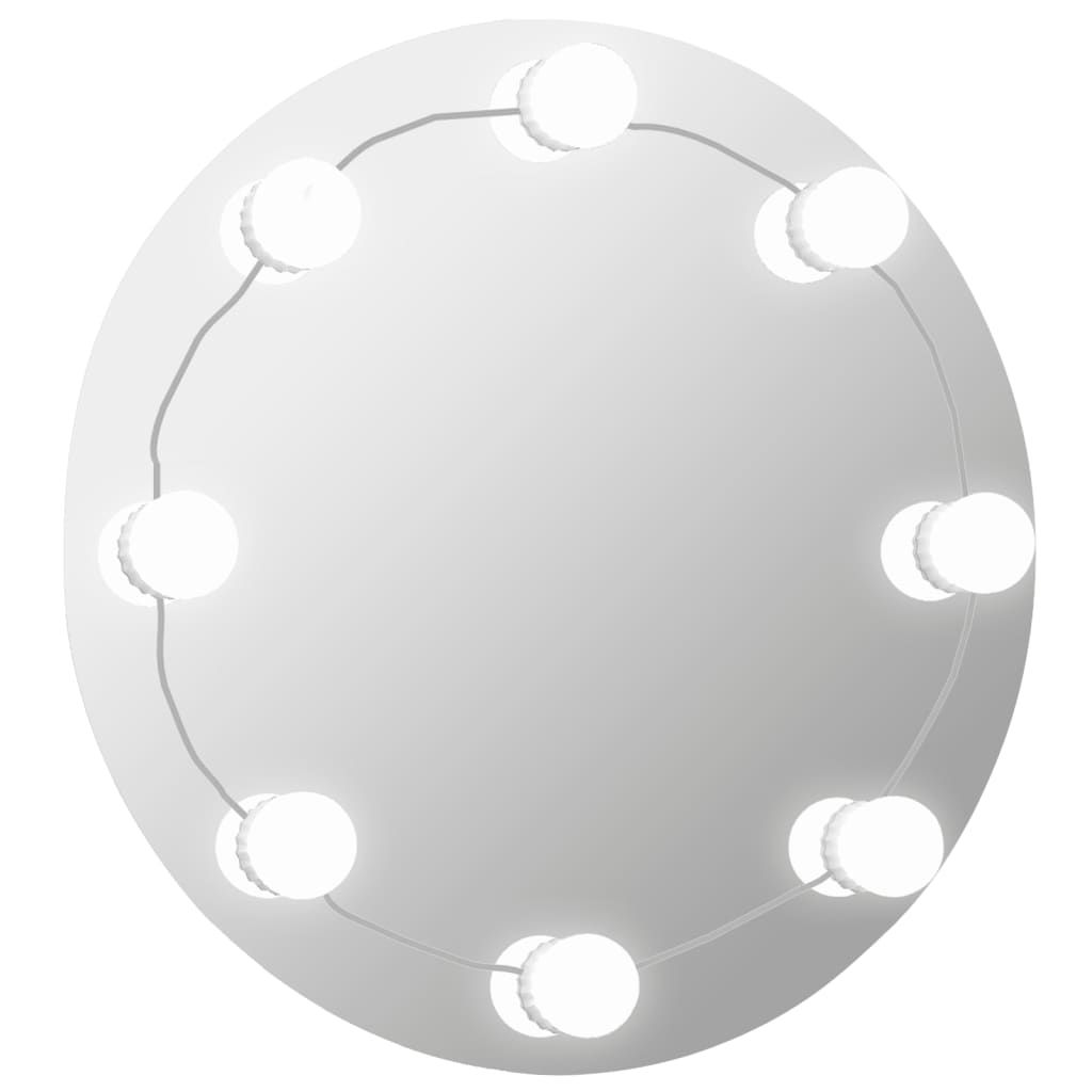 Vidaxl Wandspiegel ohne Liste der LED -Lampen um Glas