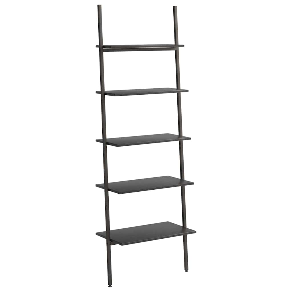 Vidaxl ladderrek met 5 schappen 64x34x185,5 cm zwart