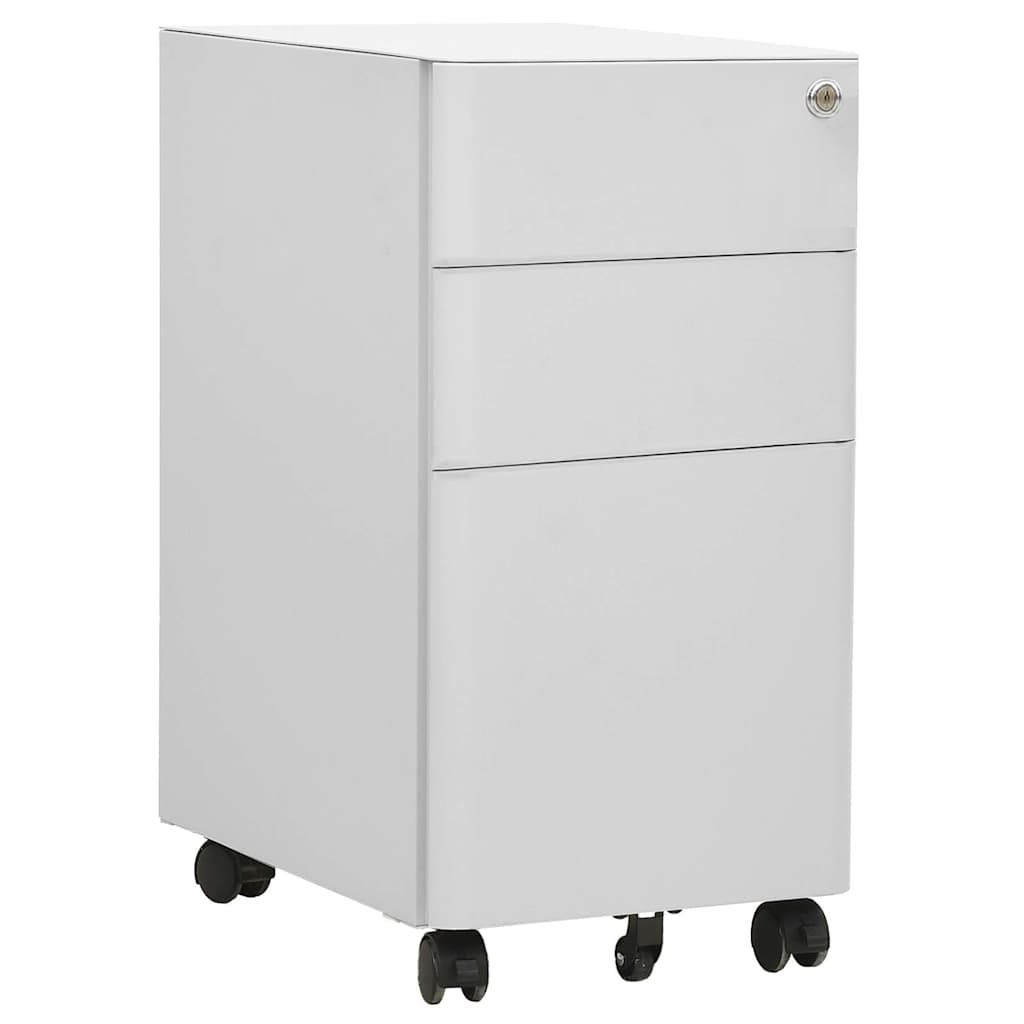 Vidaxl ladeblok verrijdbaar 30x45x59 cm staal lichtgrijs
