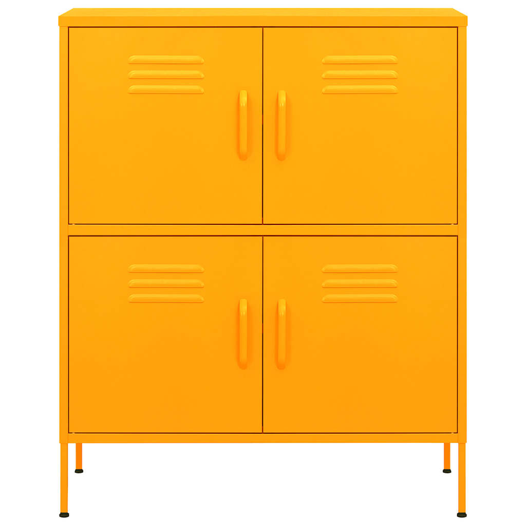 Vidaxl opbergkast 80x35x101,5 cm staal mosterdgeel