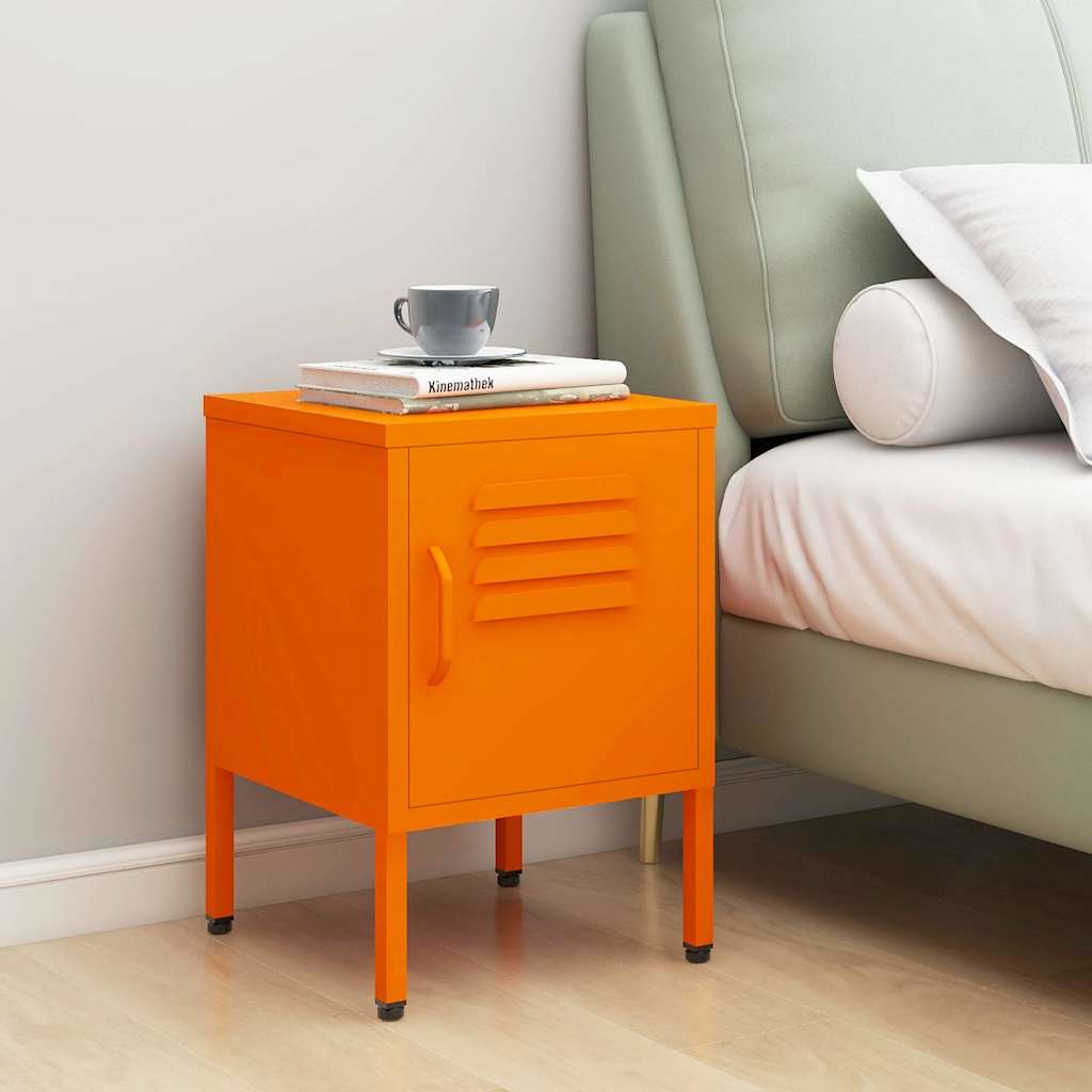Vidaxl nachtkastje 35x35x51 cm staal oranje