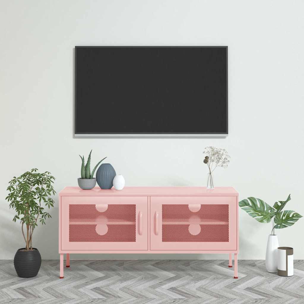 Vidaxl tv-meubel 105x35x50 cm staal roze